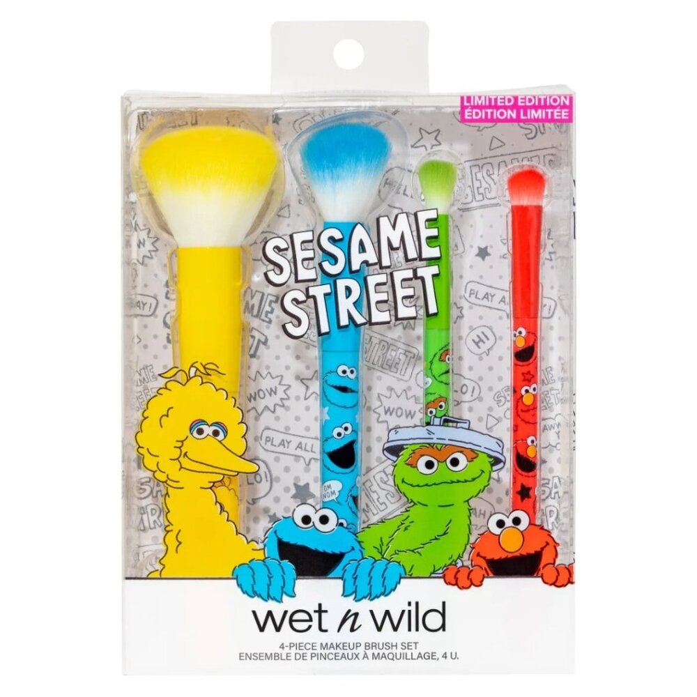 Wet n Wild x Sesame Street 4-Piece Makeup Brush Set